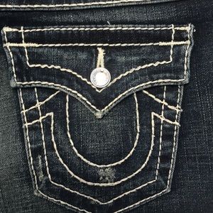 True religion jean shorts with jewel buttons